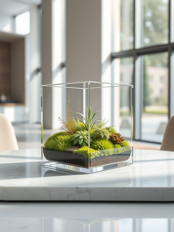 elegant clear plant display
