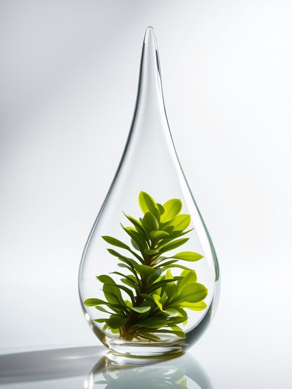 elegant curved glass container