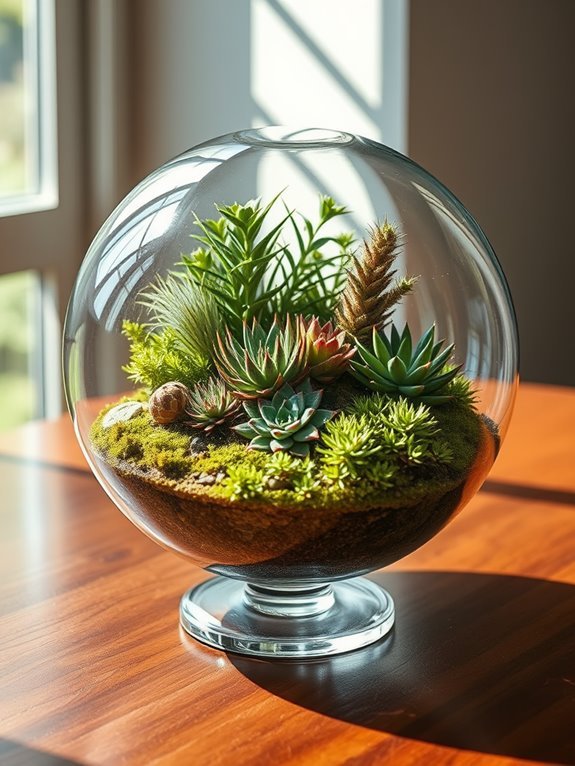 elegant glass plant display
