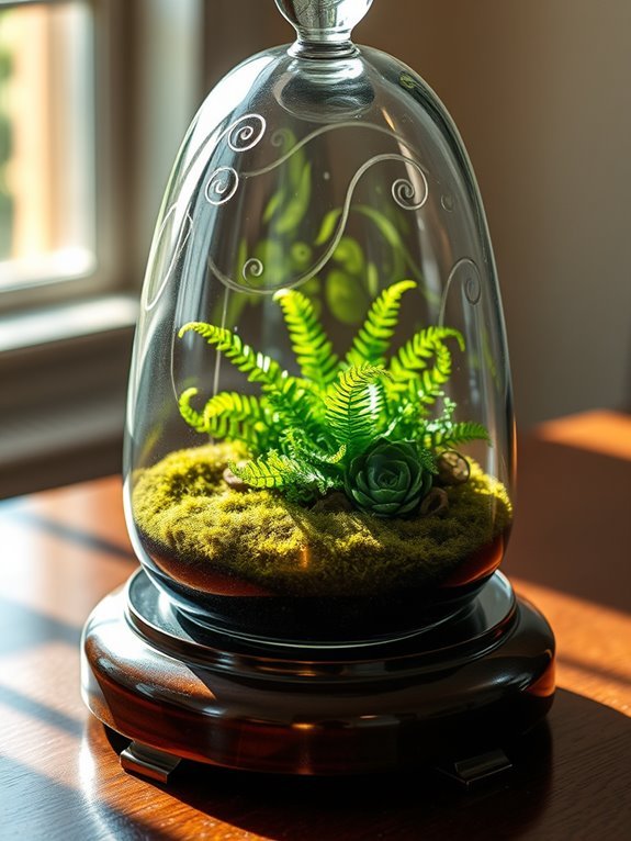 elegant glass plant display