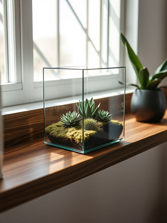 elegant glass plant display