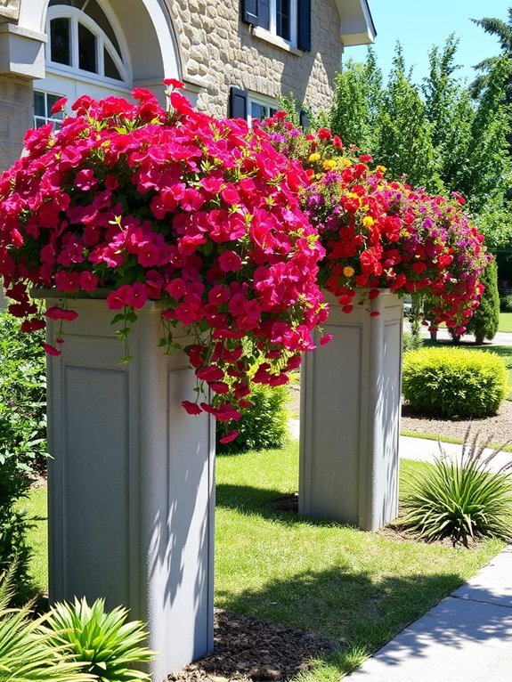 elegant stone planter columns