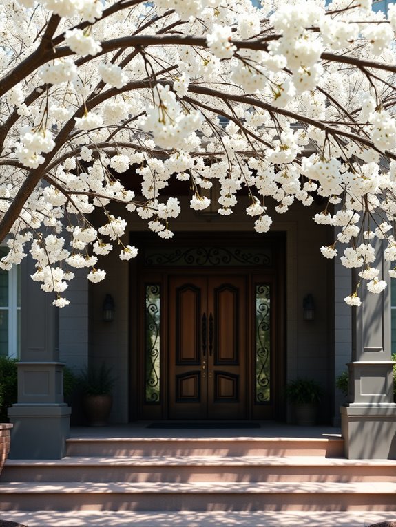 elegant white flowering tree