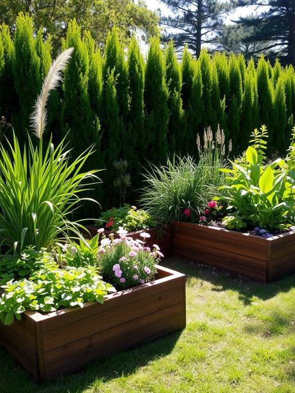 elevated screening garden beds