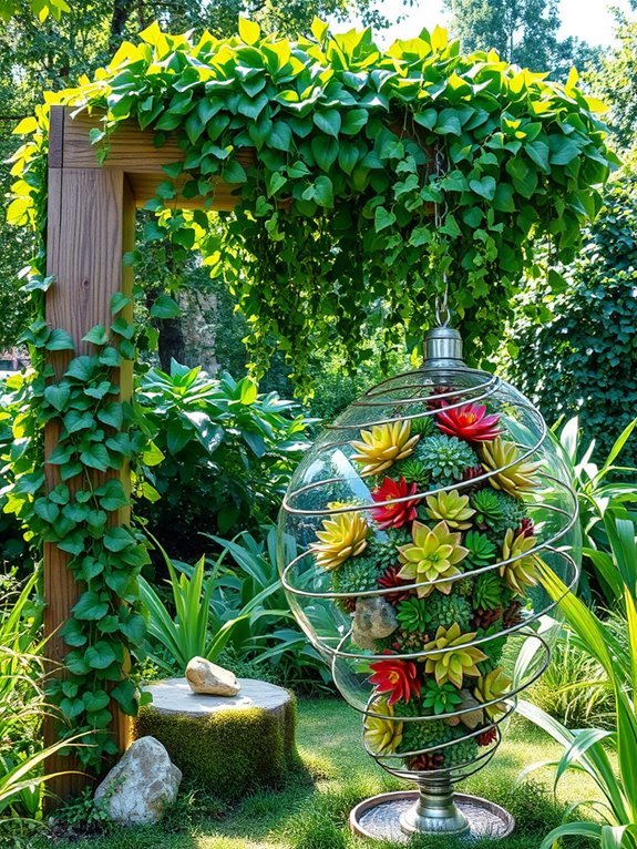 fake plants outdoor art