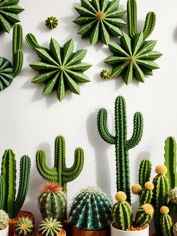 faux cactus wall decor