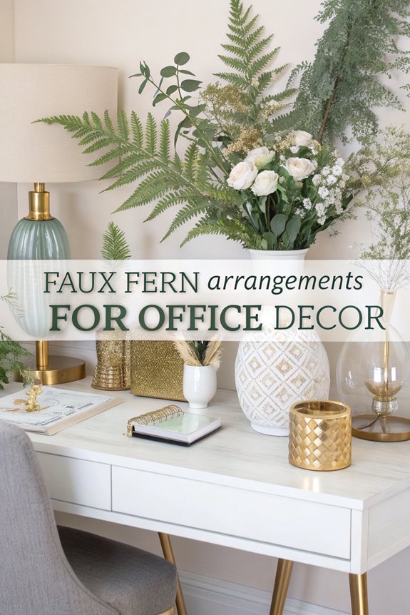 faux fern office decor