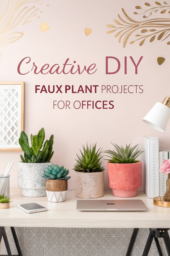 faux plant office decor ideas