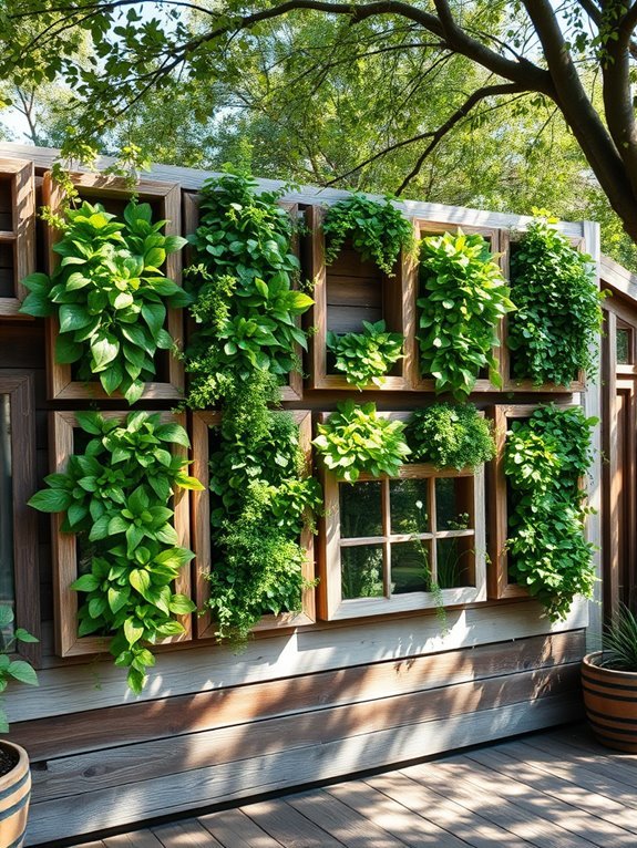 faux plants in frames