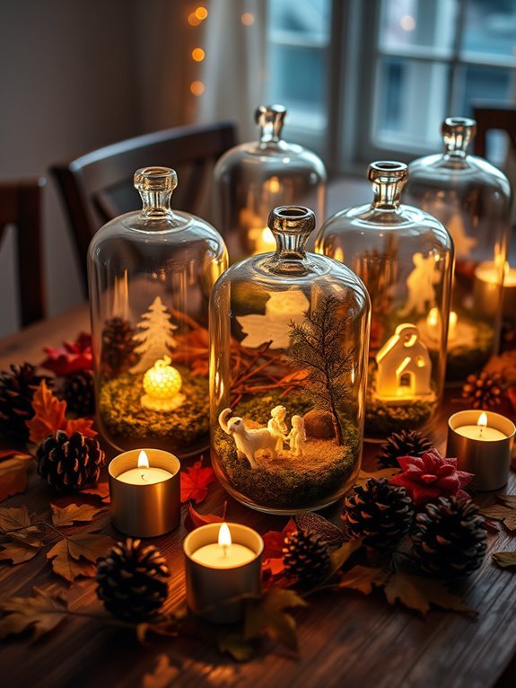 festive glass garden display