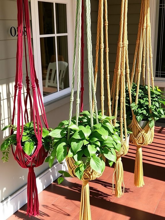 festive macrame plant hangers