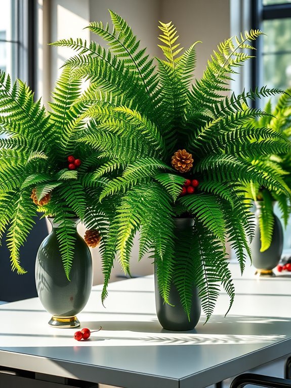 festive seasonal fern decor