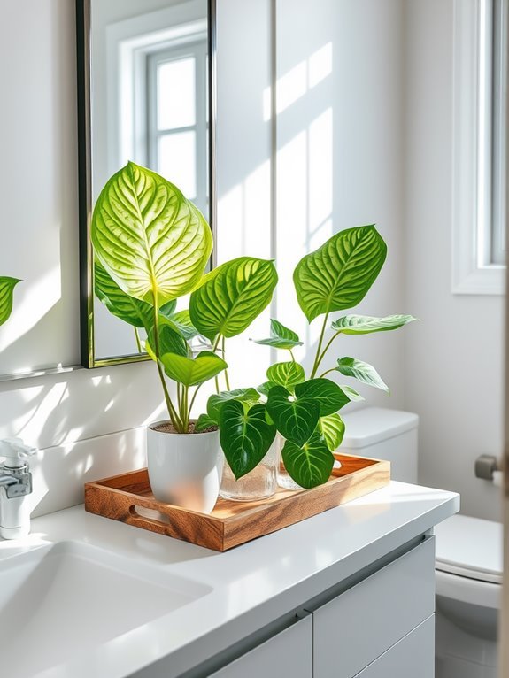 fittonia arranged in tray
