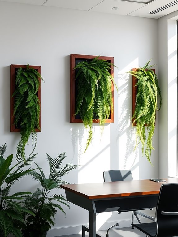 framed ferns for walls