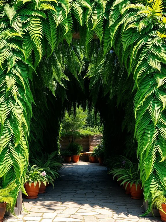 framing entranceways with ferns