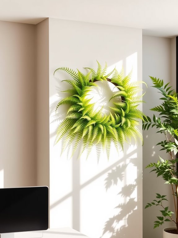 fresh fern wreath decor