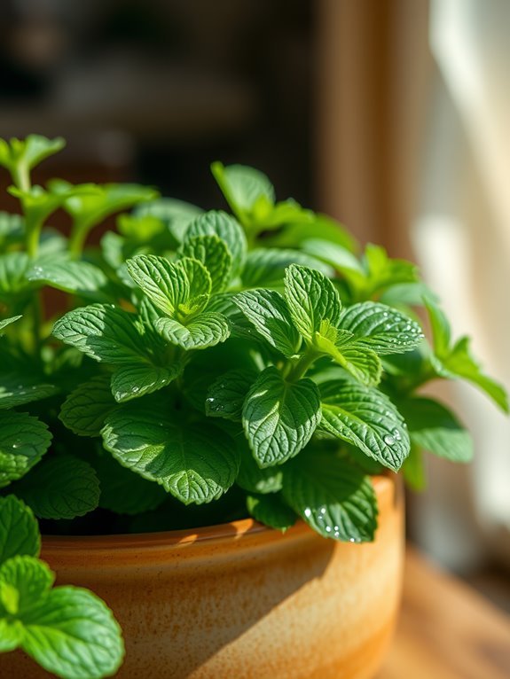 fresh green aromatic herb