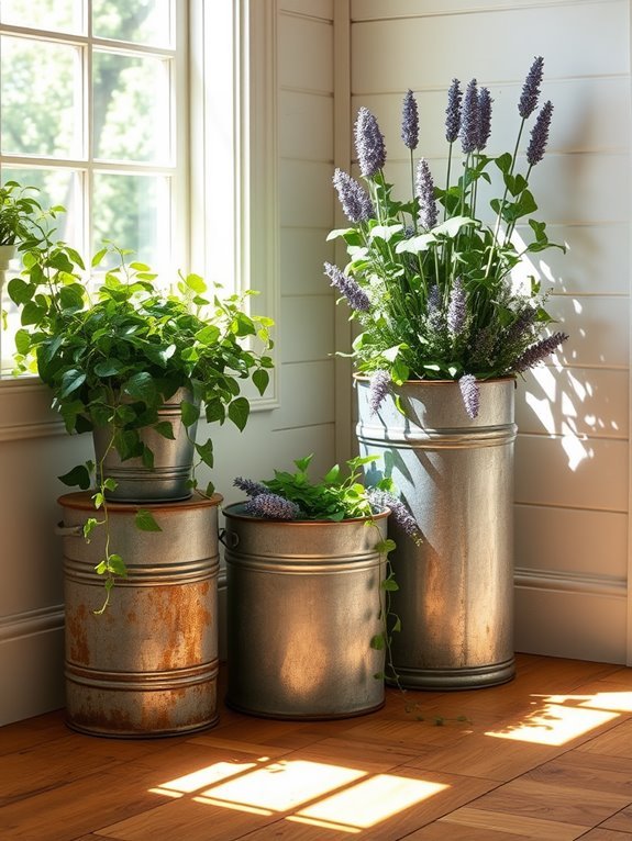 galvanized buckets for gardening