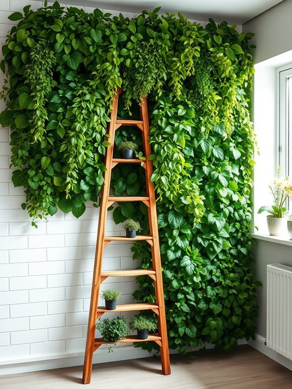 garden kitchen ladder setup