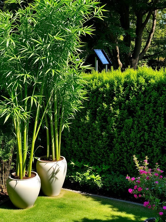 garden privacy with containers