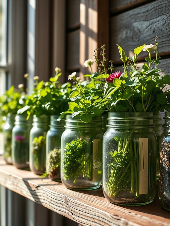 garden storage using jars