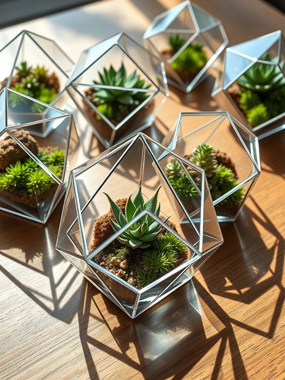 geometric glass plant display
