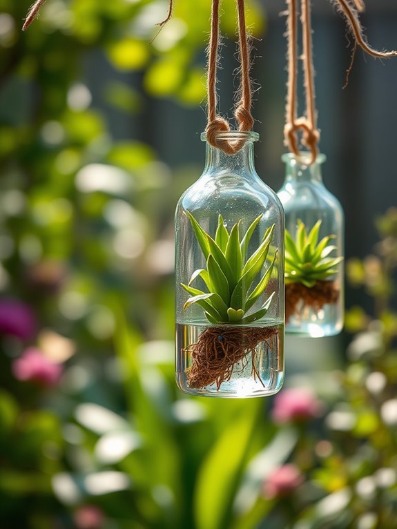 glass bottle plant display