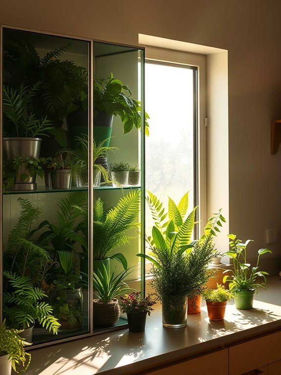 glass cabinets greenhouse effect