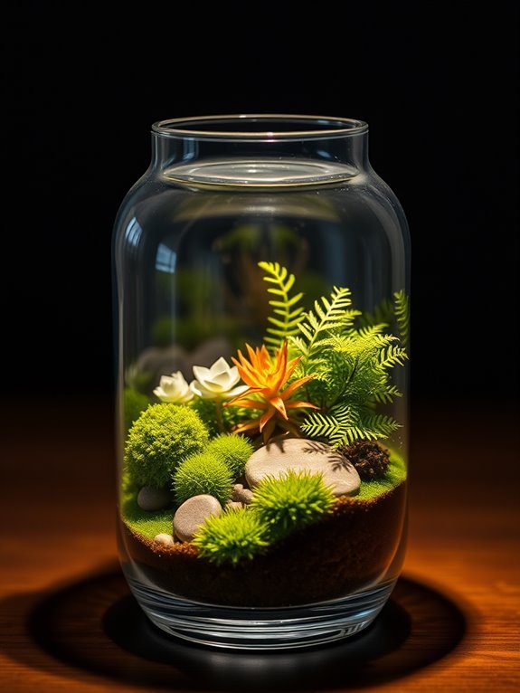 glass cylinder plant display