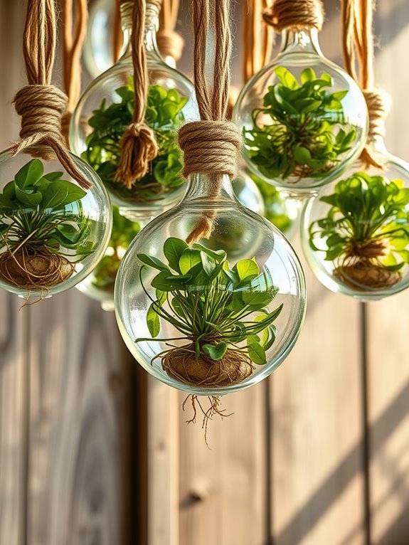 glass spherical bottle planters