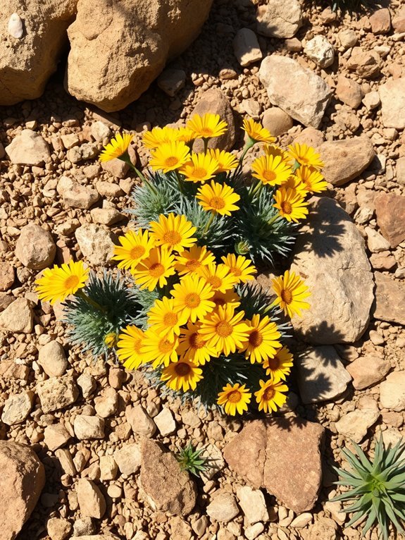golden desert flower blooms