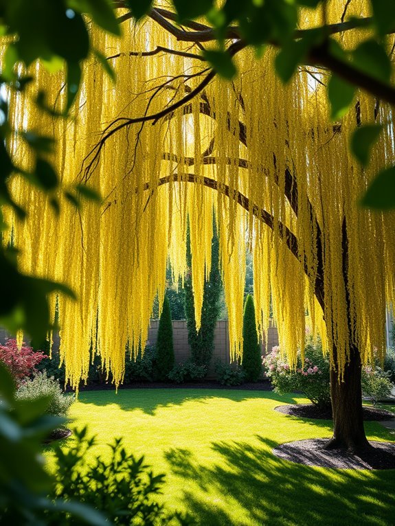 golden rain tree blooms