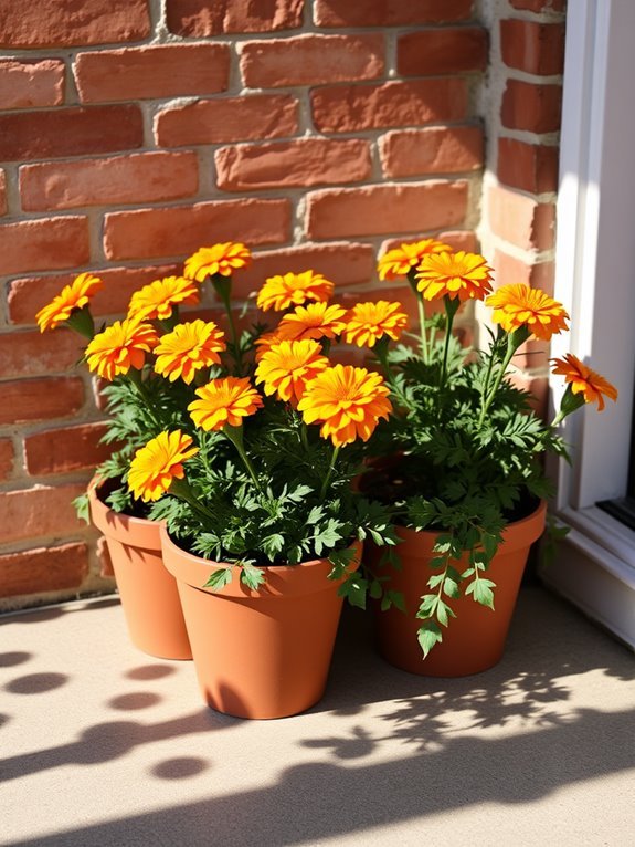 growing vibrant marigold flowers