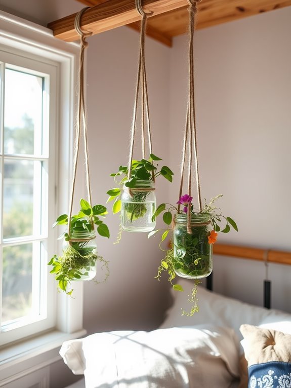 hanging decorative glass jars
