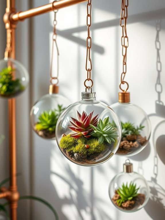 hanging garden with copper