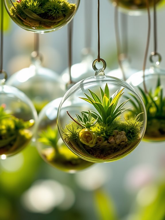 hanging glass terrarium sphere