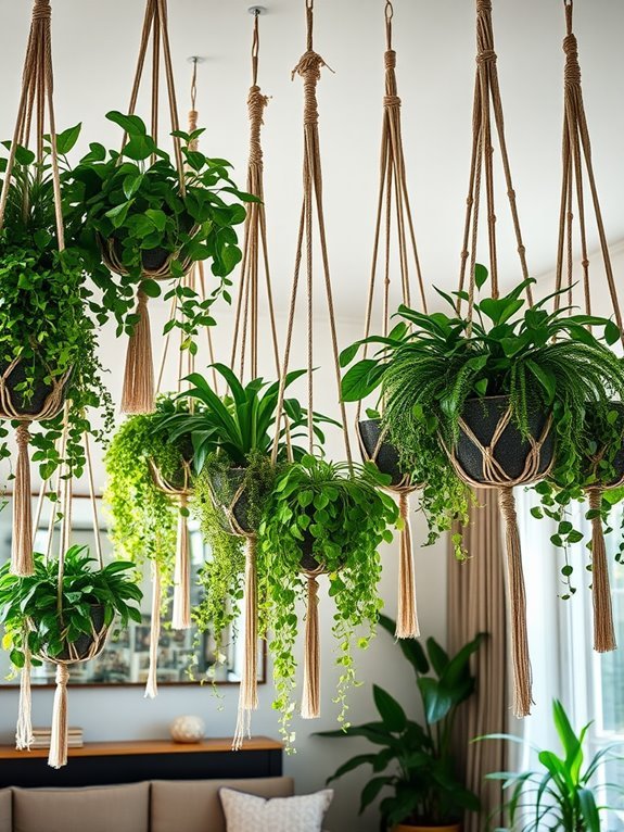 hanging indoor plant displays