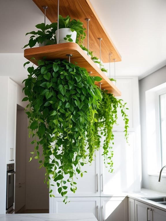 hanging plant display shelves