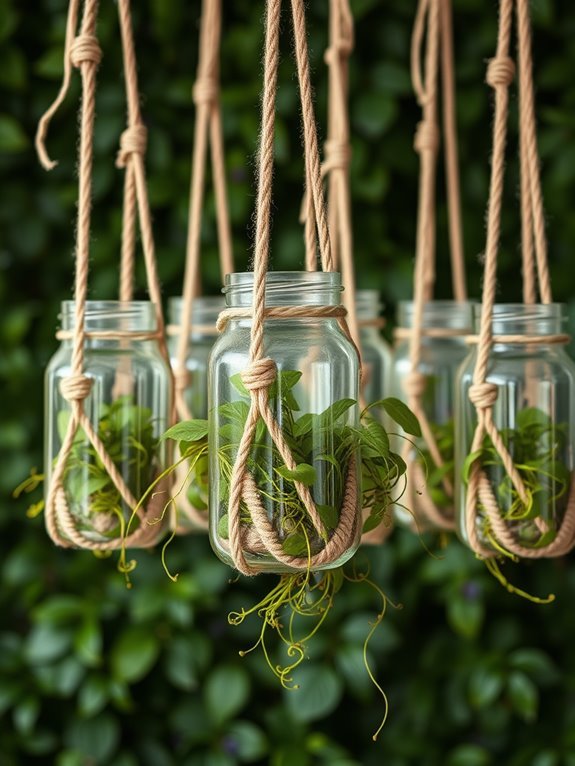 hanging planter with glass