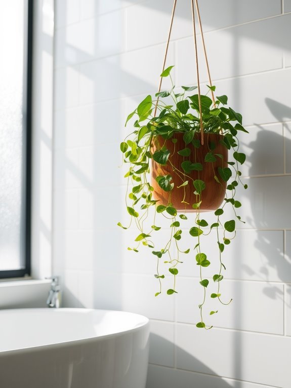 hanging planter with spiderwort