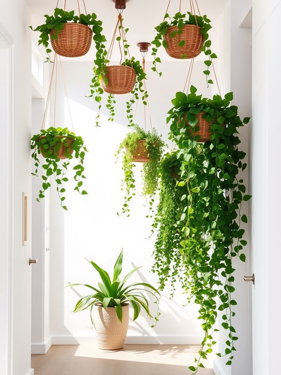 hanging plants add verticality