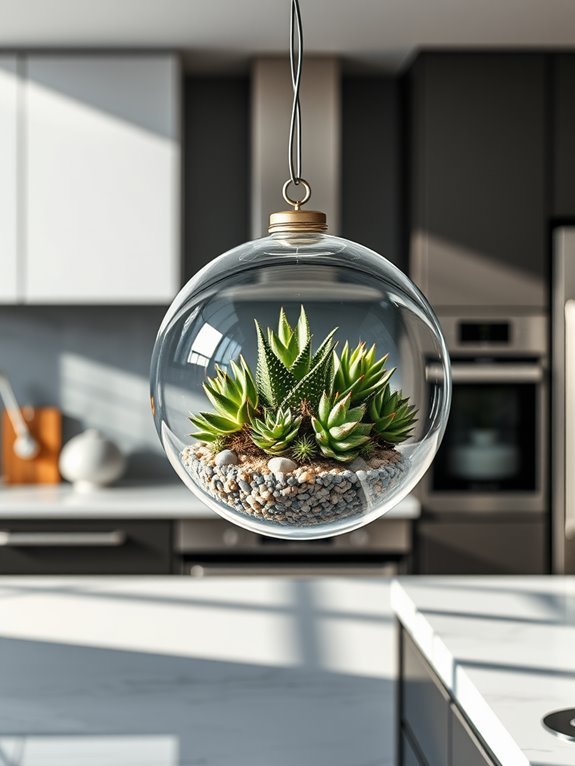 hanging succulent plant display