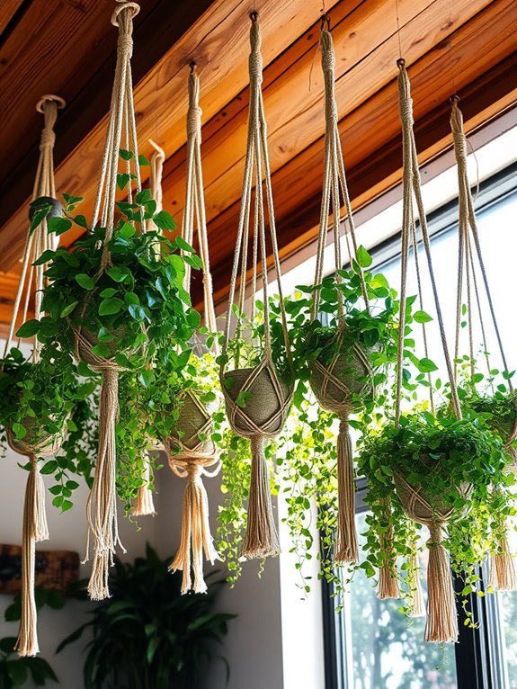 hanging woven plant holders