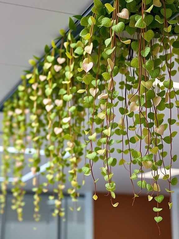 heart shaped cascading foliage