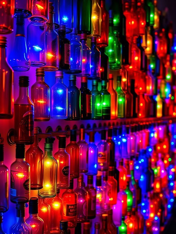 illuminate bottle wall decor