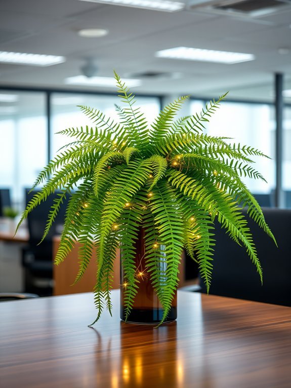 illuminated faux fern decor