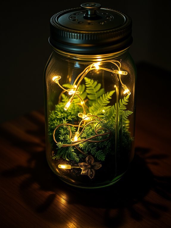 illuminated glass garden display