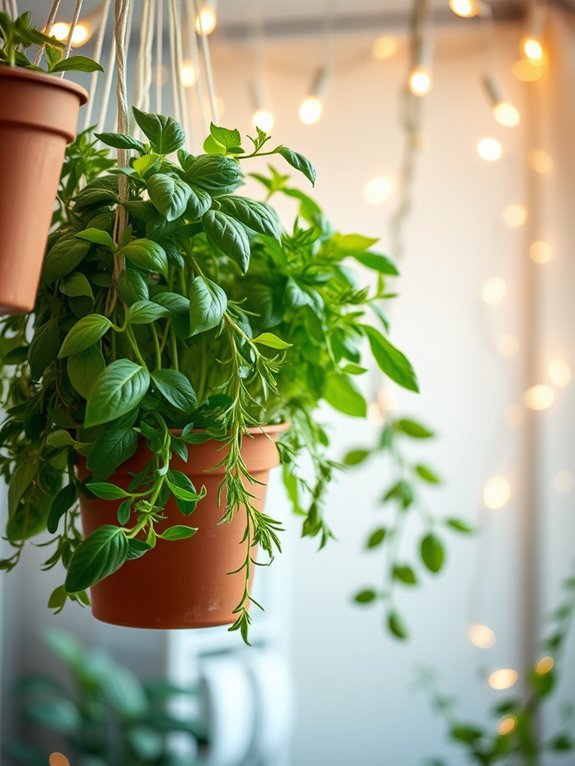 illuminated indoor herb garden