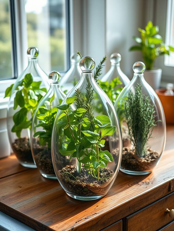 indoor glass herb garden