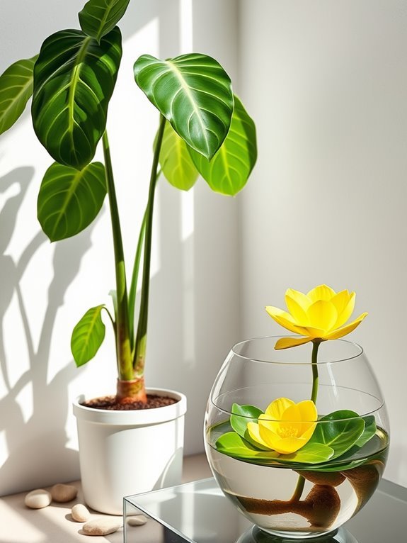 indoor plants and aquatic flowers